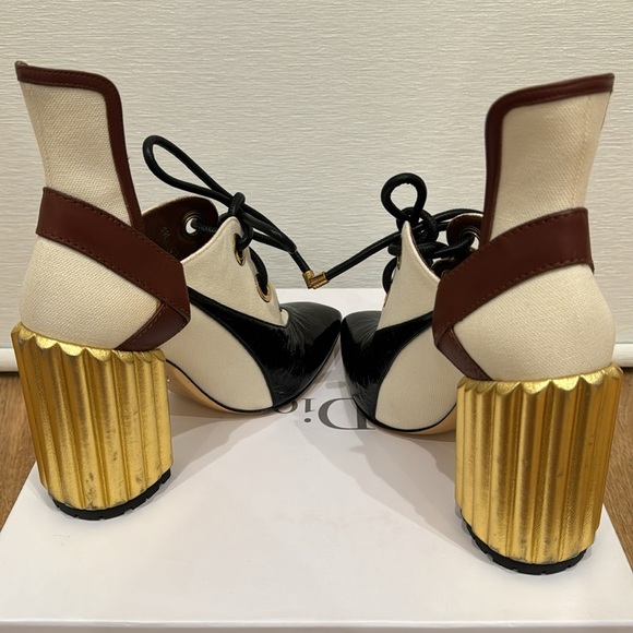 Dior glorious pump in canvas, leather and crinkled leather - Picture 12 of 17